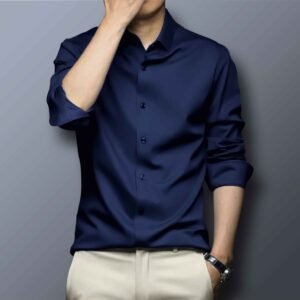 Navy micro shirt
